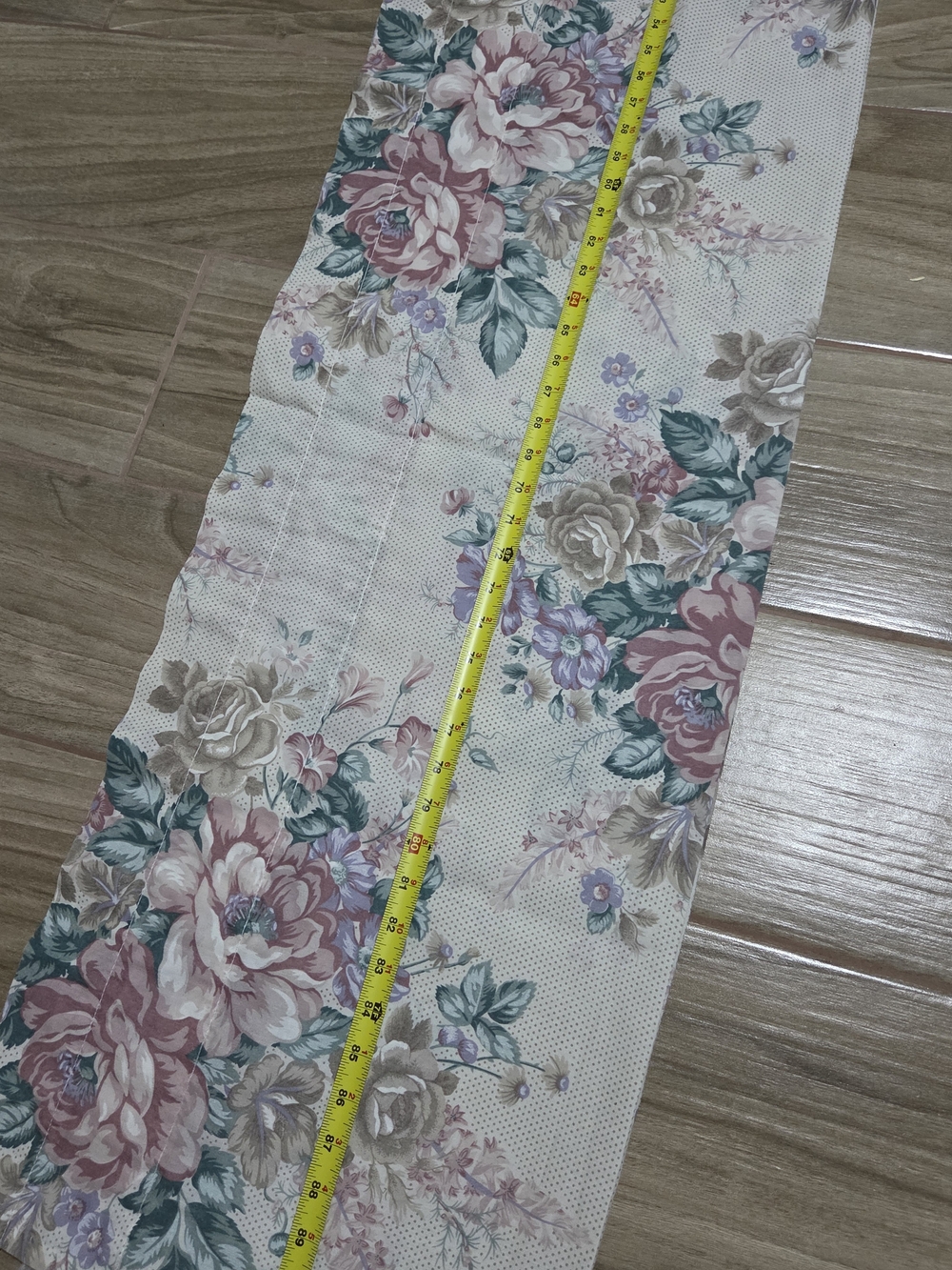 Floral Print Vintage 90s Handmade Valance Curtain- Pink & Green